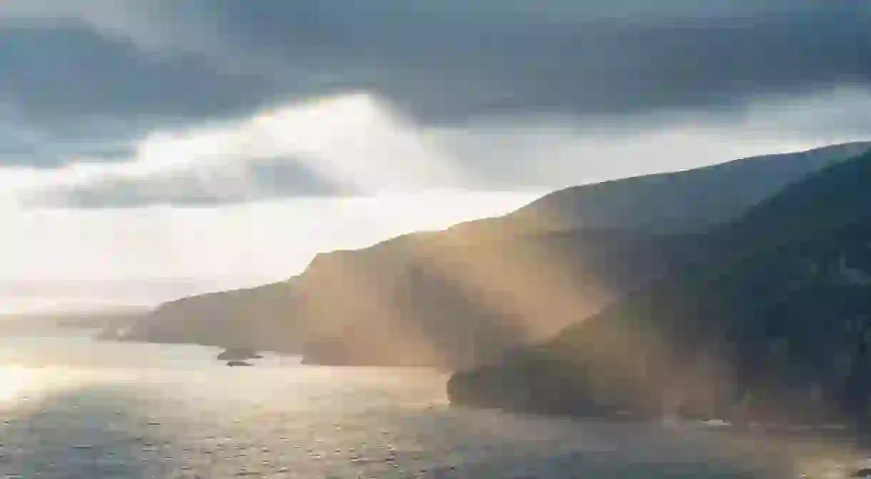 Slieve League, Irelands highest sea cliffs, located in south west Donegal along this magnificent costal driving route. One of the most popular stops at Wild Atlantic Way route, Co Donegal, Ireland