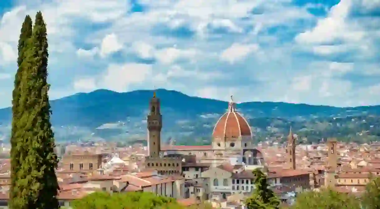 A beatiful view of the city florance with the view to the florence basilica dome