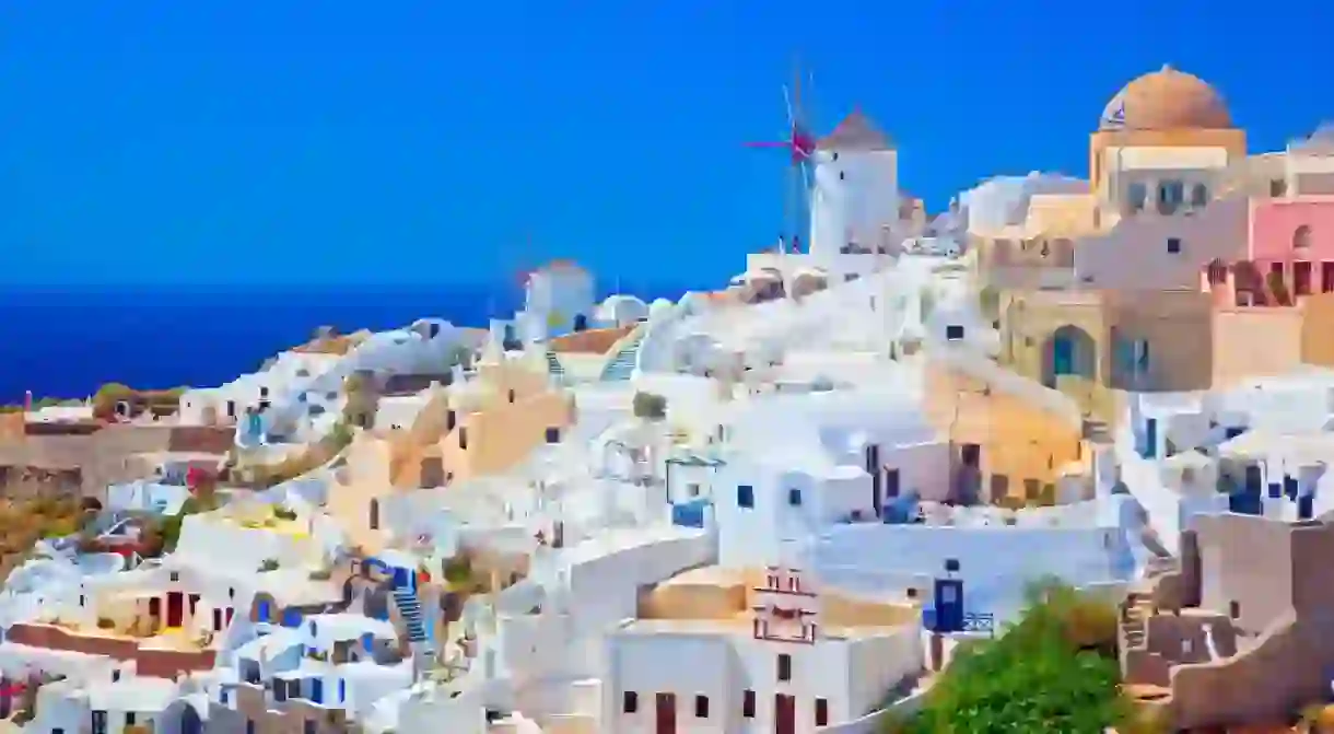 Panoramic view of Santorini Island, Cyclades, Greece