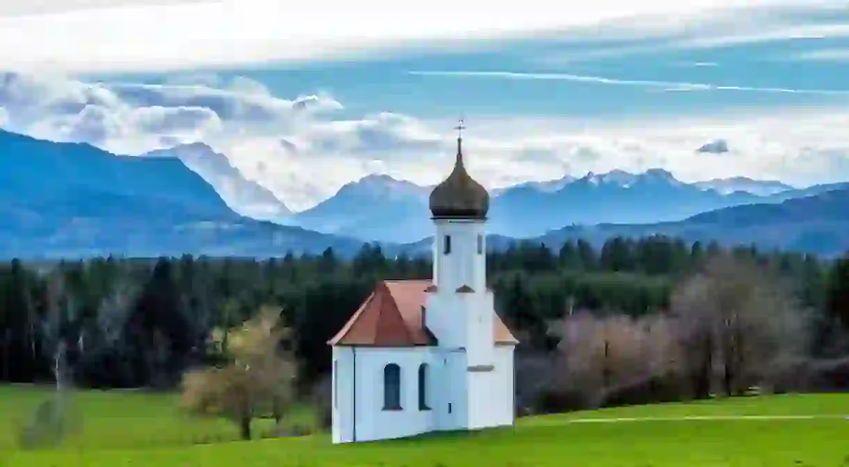 Church of St. Johann in Sankt Johannisrain, Pfaffenwinkel, Upper Bavaria, Bavaria, Germany, Europe