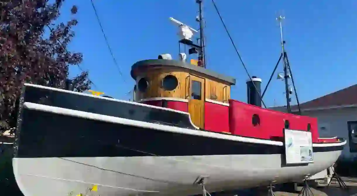 July 6, 2024 - South Haven, Michigan - The decommissioned Wilhelm Baum tugboat at the Michigan Maritime Museum in South Haven, Michigan.