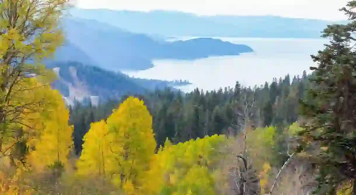 High angle view of some landscape around Lake Tahoe area at Nevada