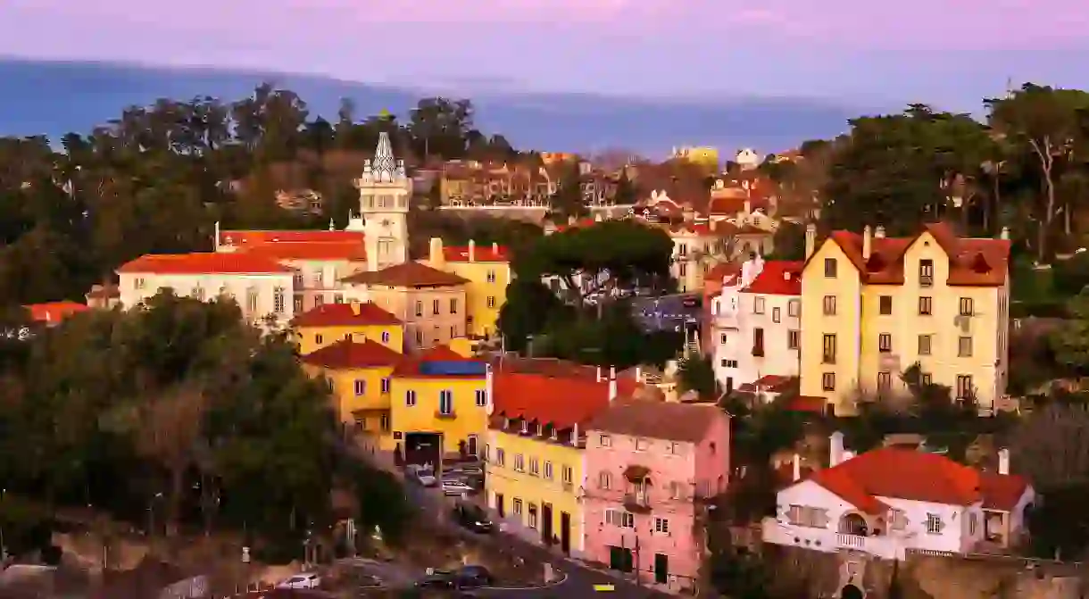 Sintra, Portugal. Panorama of the beautiful historical town near Lisbon.