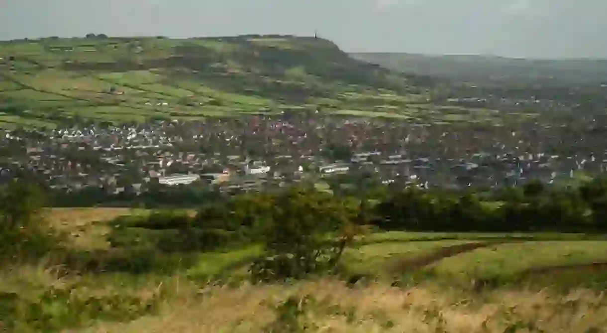 Newtownabbey from Carnmoney Hill in North Belfast, County Antrim, Northern Ireland, United Kingdom