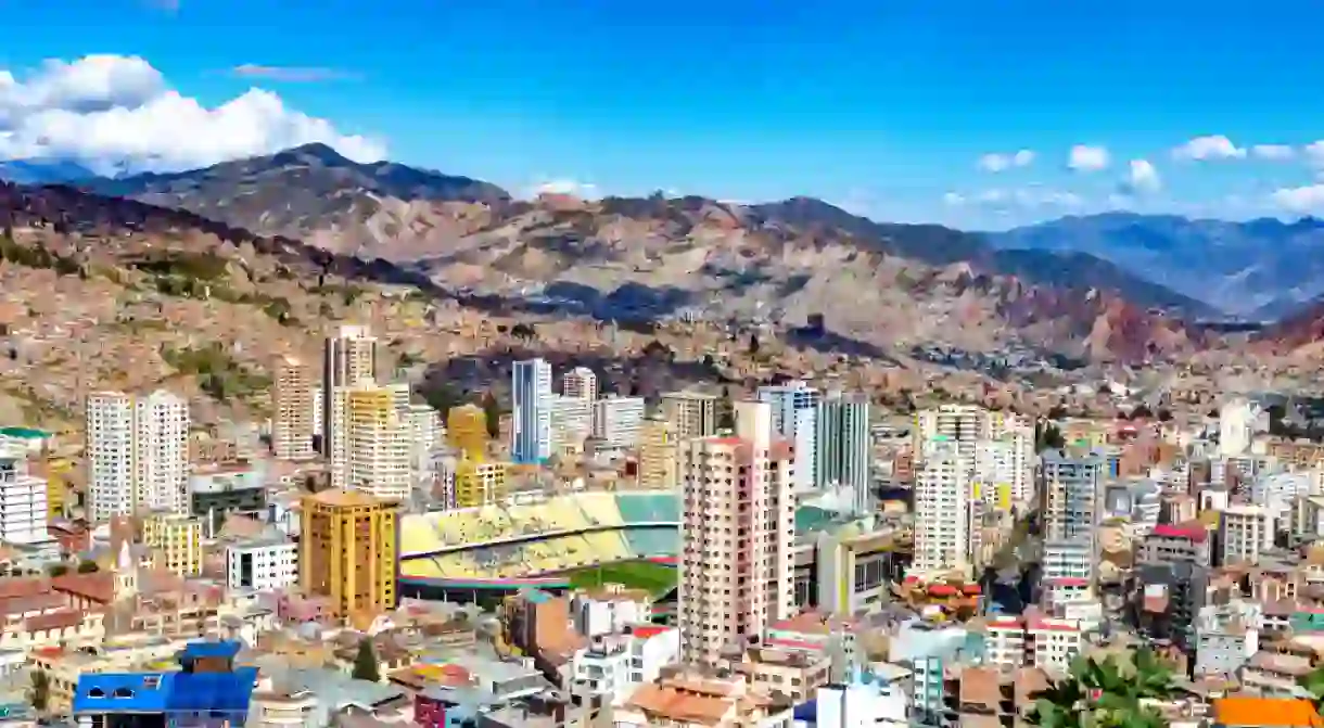 High View of La Paz, Bolivia Buildings