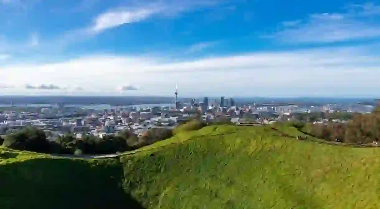 Skyline of Auckland from Mt. Eden - Auckland, New Zealand