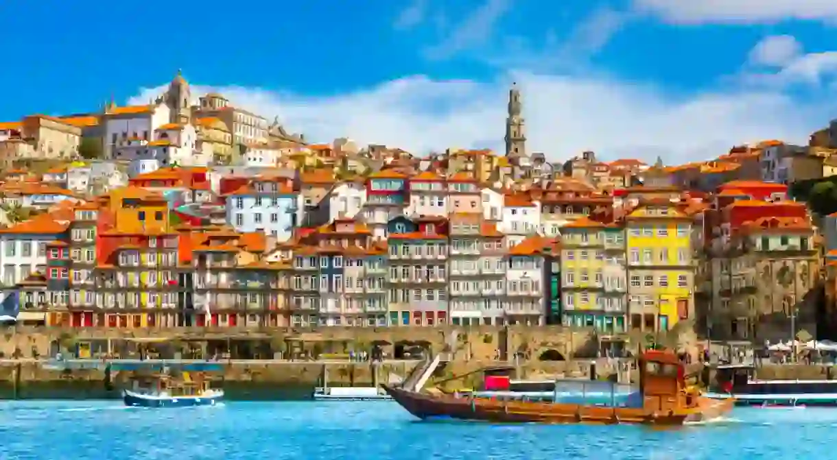 Beautiful view of the city of Porto on a beautiful summer day. Porto, Portugal