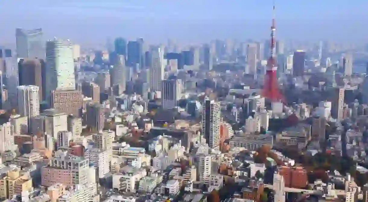 Tokyo skyline - aerial city view with Roppongi and Minato wards.