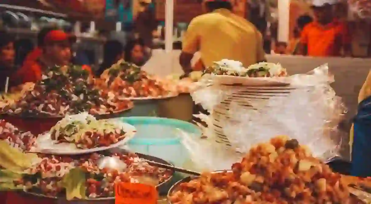 Mexico City Street Food Market, Serving up Tacos