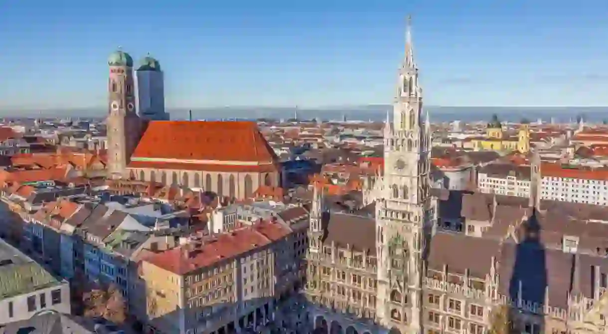 Aerial of Munich in beautiful weather