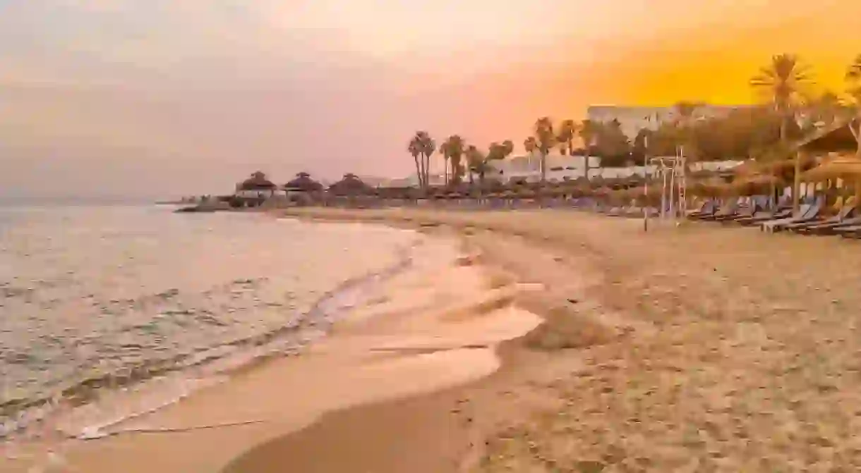 Landscape in a beach in Hammamet, Tunisia