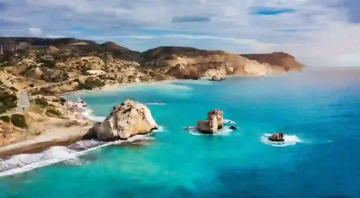 Petra tou Romiou (Aphrodites Rock) the birthplace of Aphrodite, Paphos, Cyprus