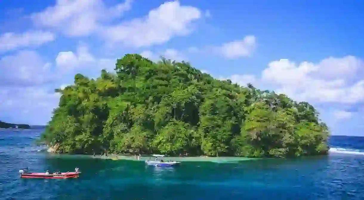 The view of a Blue Lagoon Tour, Blue Lagoon, Port Antonio, Portland, Jamaica