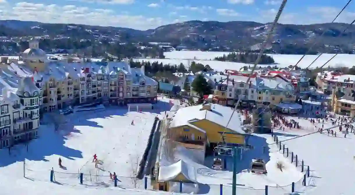 Mont Tremblant village resort in winter, Quebec, Canada