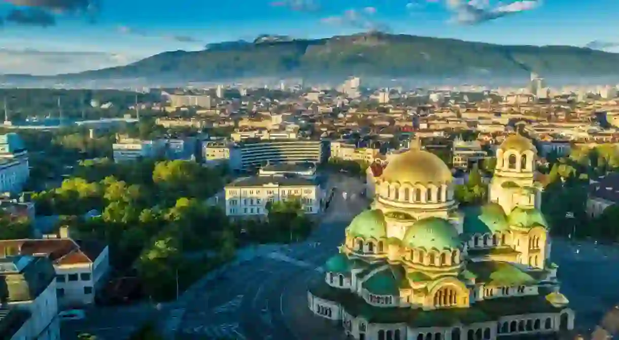 Aerial view by drone of Sofia