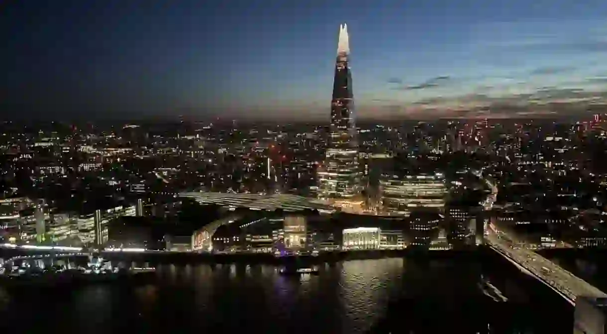 View from Sky Garden of London at night