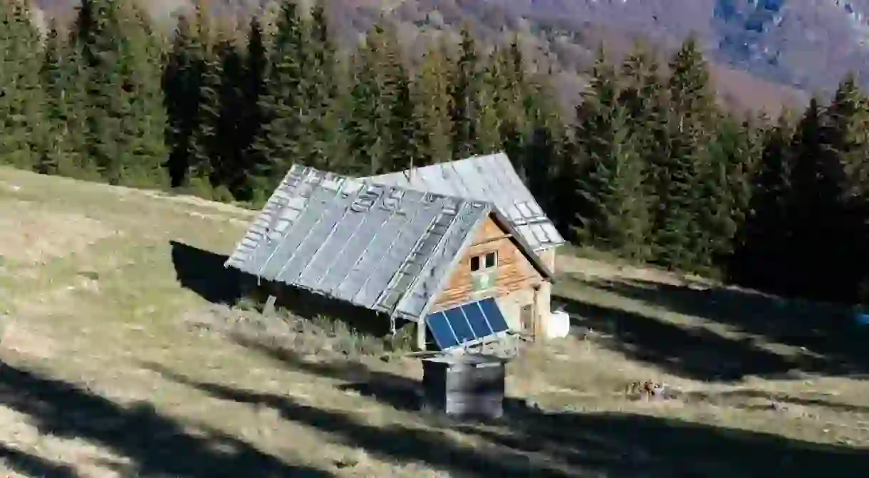 A mountain shelter for winter sports in the Shar Planina mountain range in North Macedonia