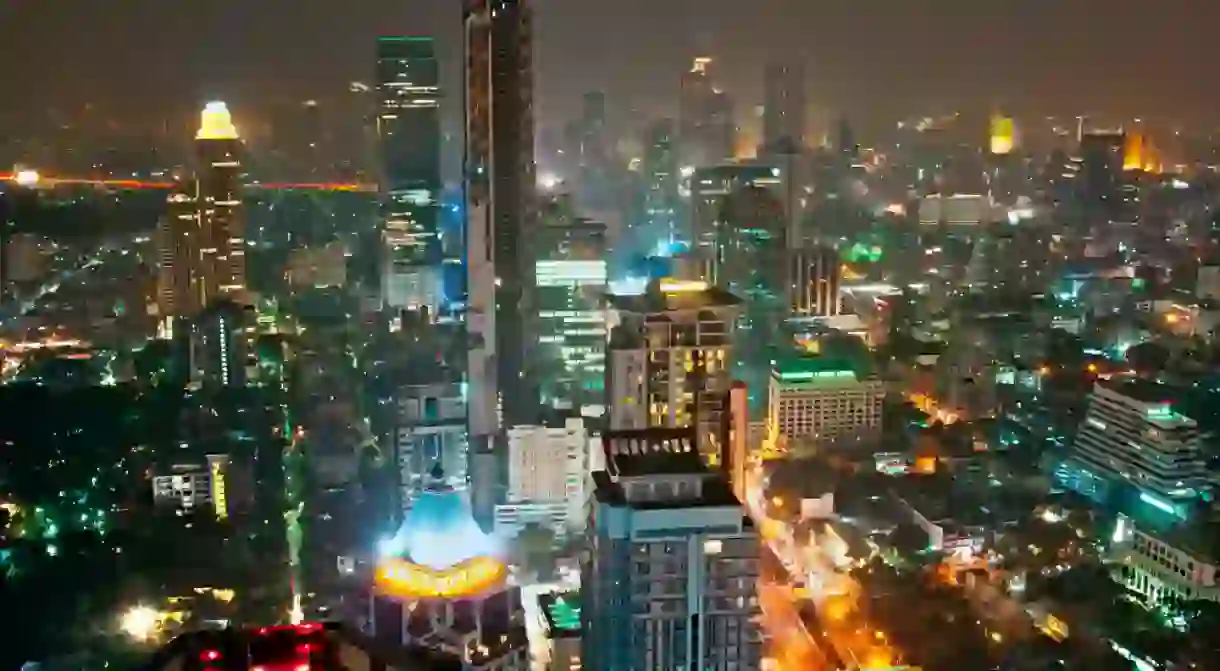 Night View of Bangkok, Thailand.