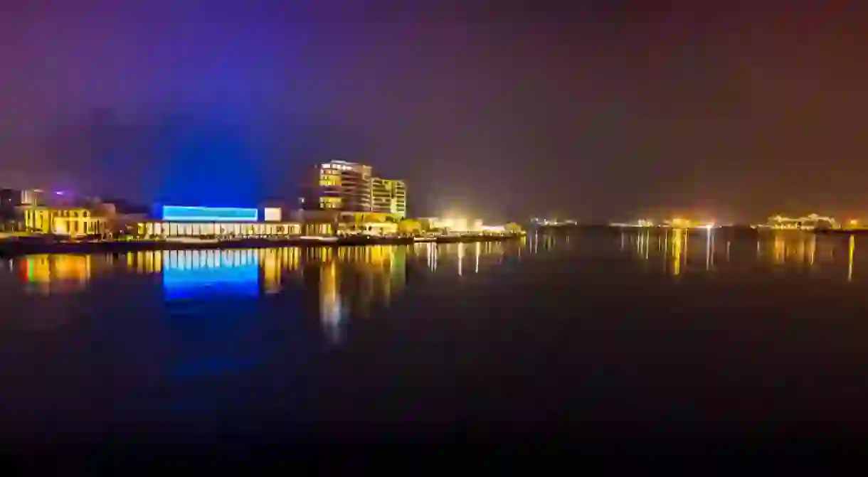 Marine Drive from Goshree bridge, Kochi, Kerala