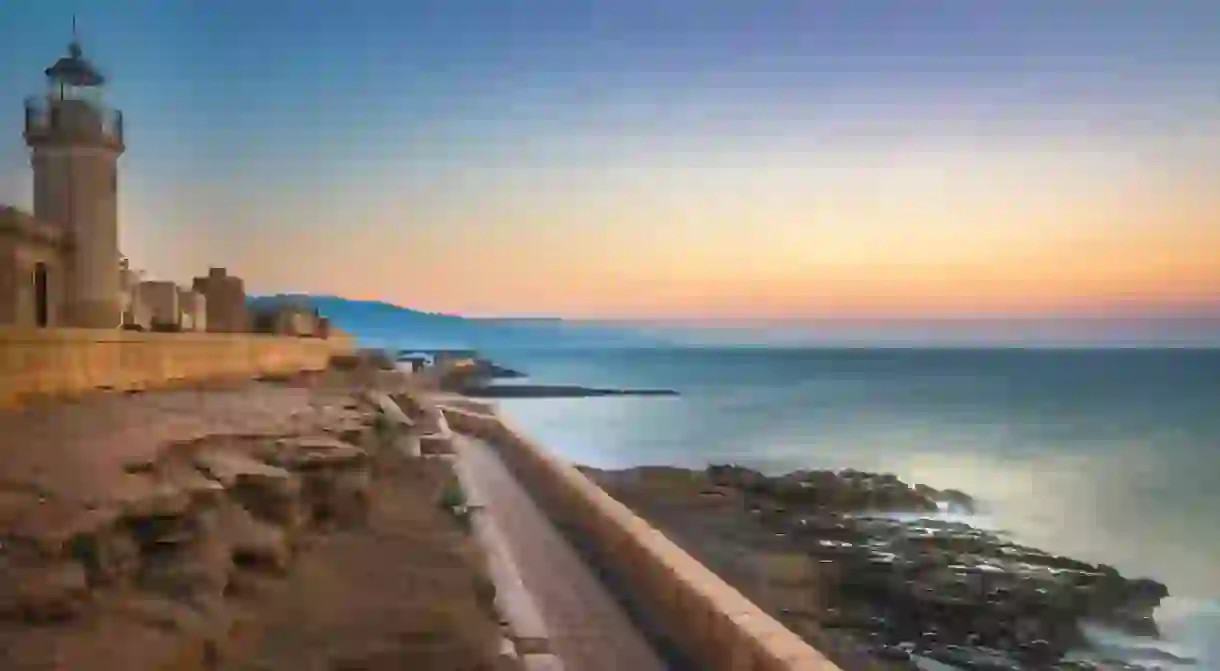 Beautiful sunrise in Roquetas de Mar in Almería