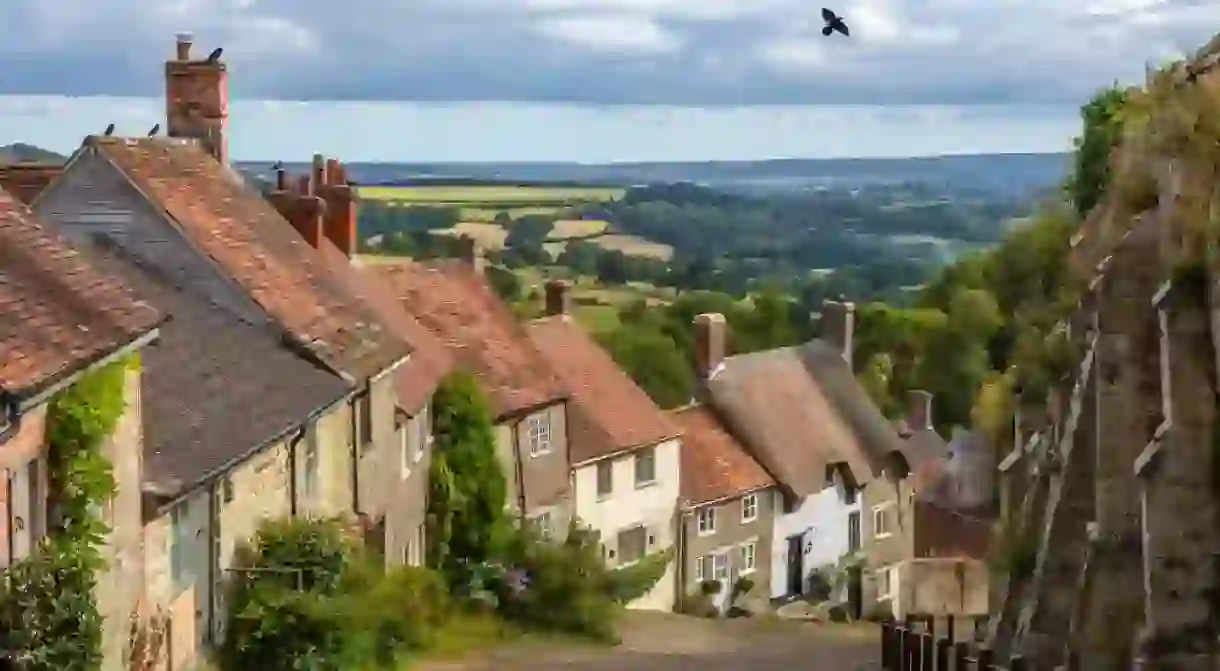 Gold Hill in the town of Shaftesbury, Dorset, UK