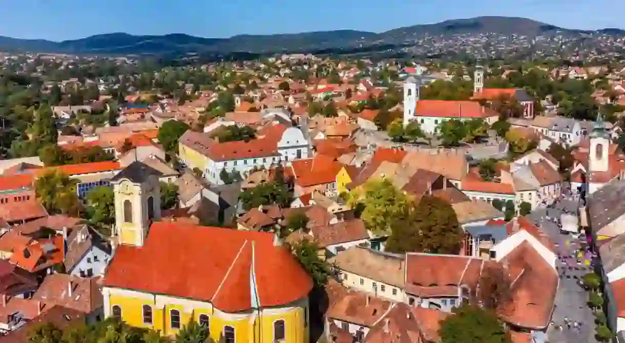 Aerial view of the famous Hungarian town, Szentendre