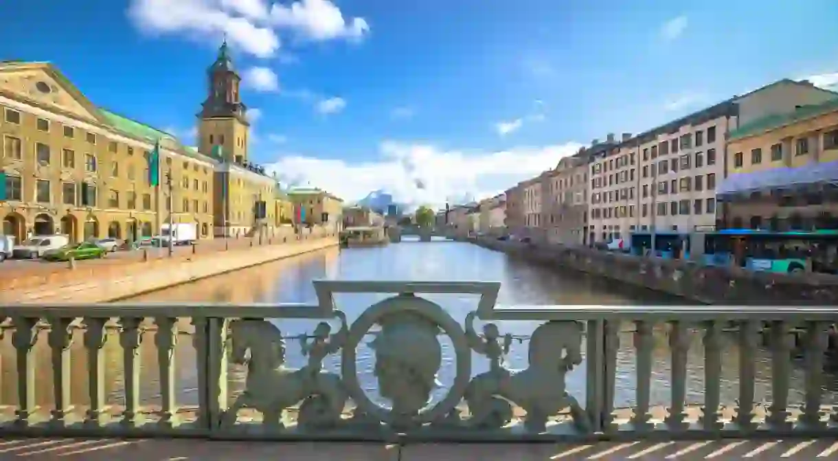 City of Gothenburg street architecture view, Vastra Gotaland County of Sweden