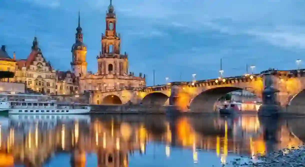 Panorama of the city of Dresden with a view of the Cathedral, Germany