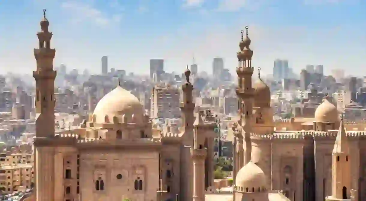 Aerial view of Cairo, Egypt skyline.