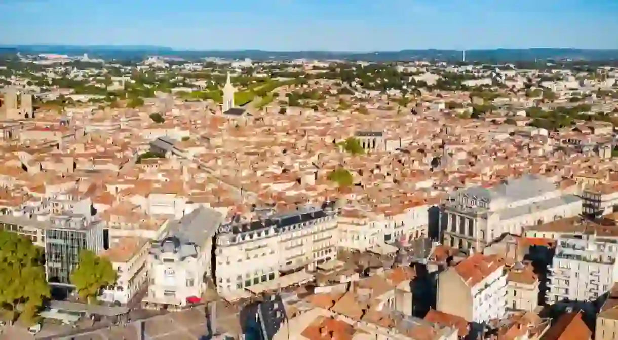 Montpellier aerial panoramic view.