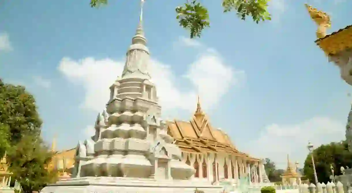 Cambodia Royal Palace, Silver Pagoda and stupa