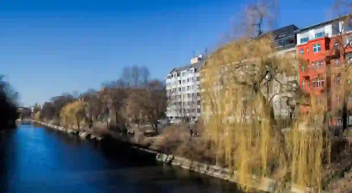 Aybach shore in Kreuzkölln in Berlin, Germany