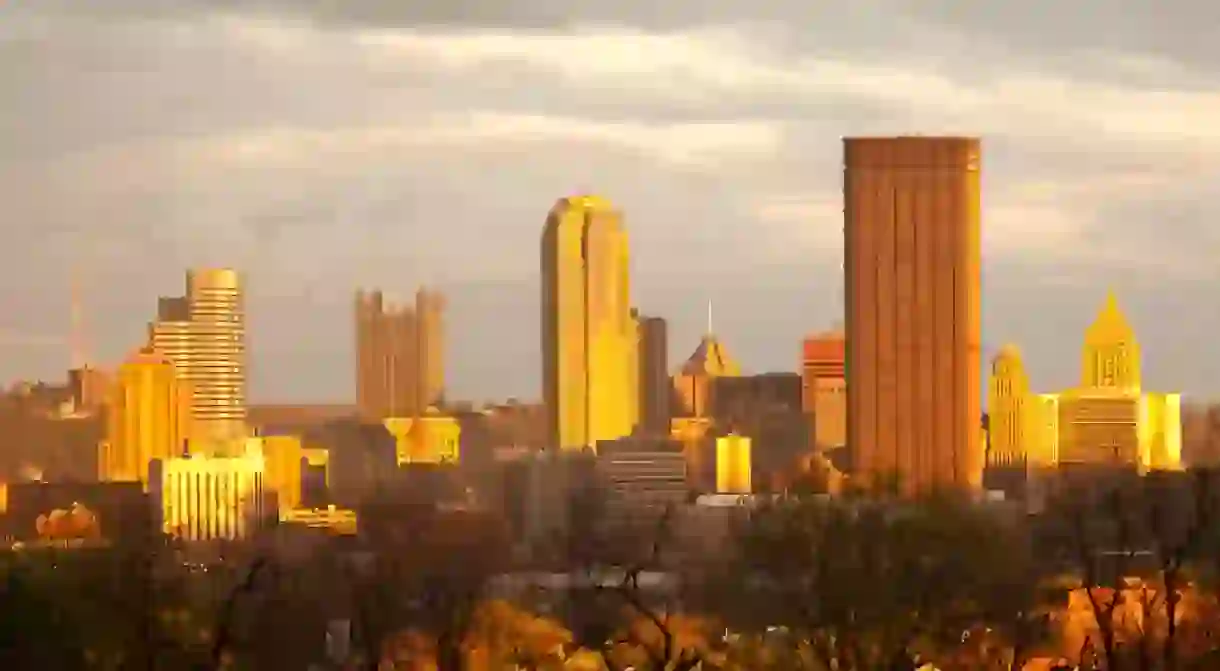 Pittsburgh skyline from Oakland neighborhood, Pennsylvania, USA
