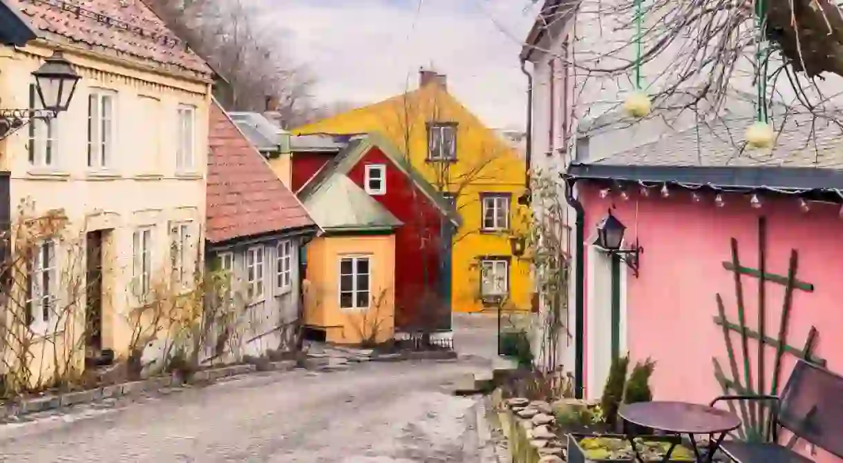 Charming old street in Oslo, Norway