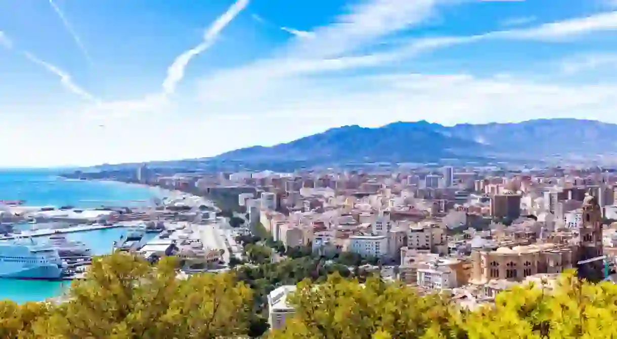 Panorama of Malaga from above, Spain