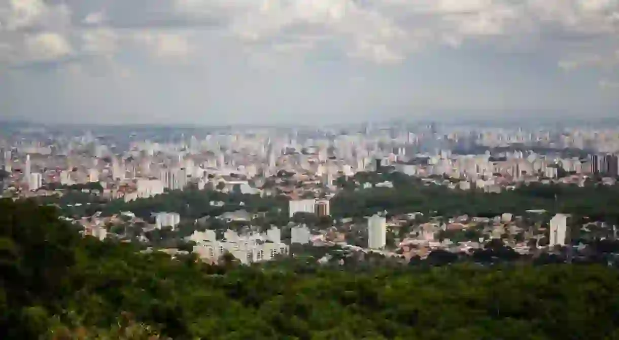 Expansive view of the east side of the city seen from Núcleo Pedra Grande in the Cantareira State Park