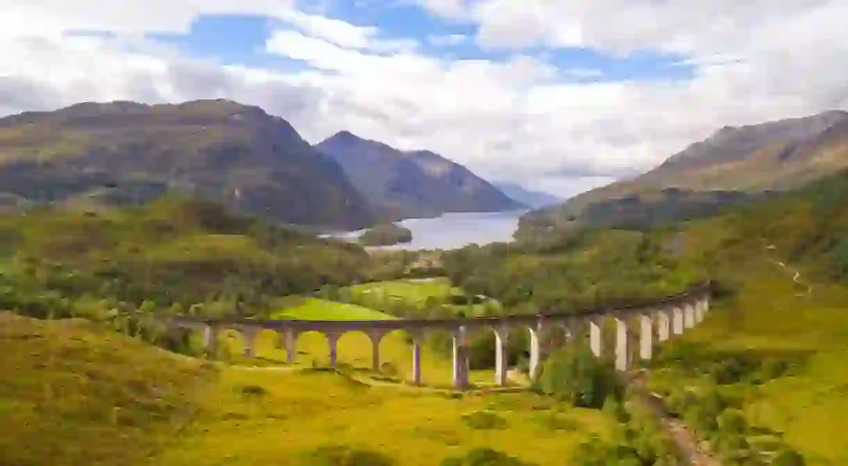 View over the Glenfinnan Viaduct and Loch Shiel