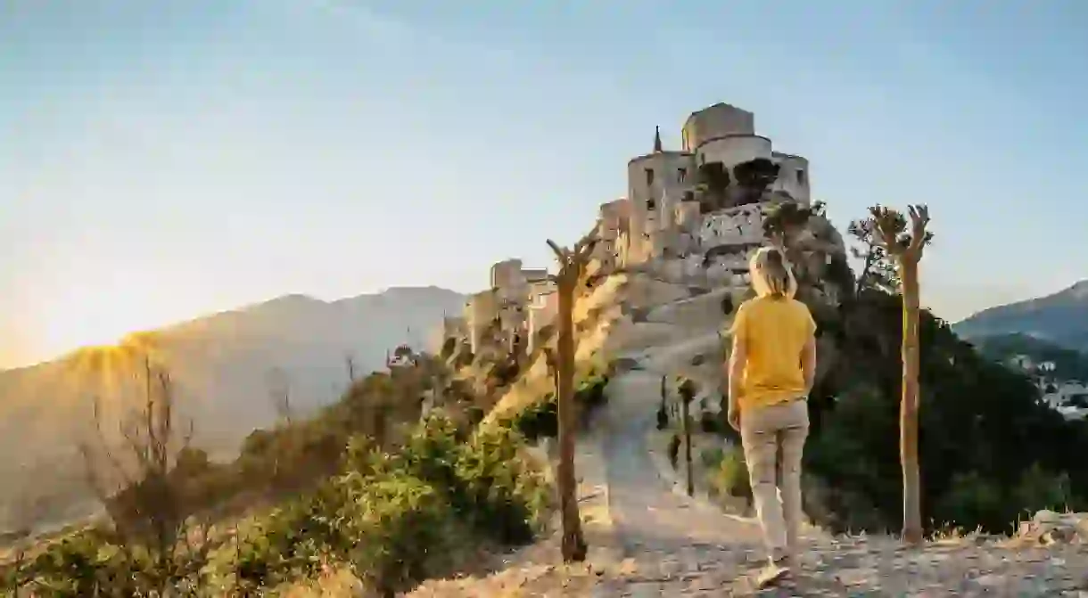 Atmosphere of beautiful medieval ancient village of Petralia Soprana, Sicily, highest village in Madonie mountain range.