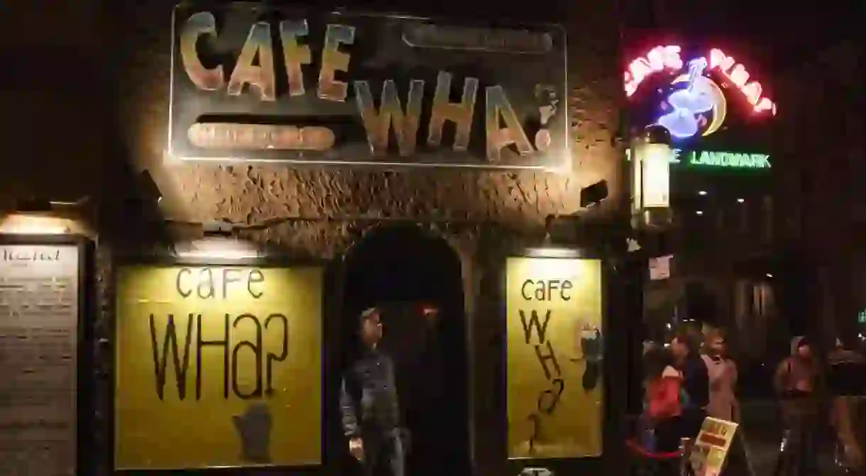 Cafe Wha? in Greenwich Village New York City.