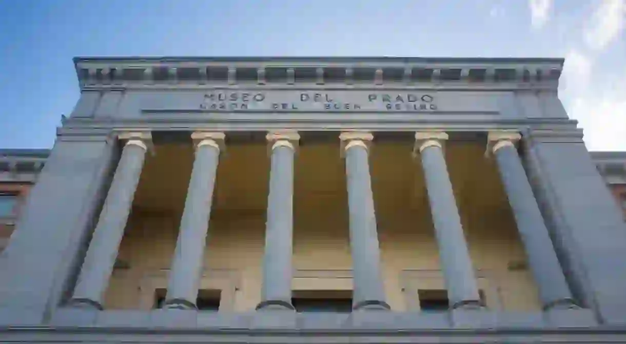 Cason del Buen Retiro at sunset, Madrid, Spain. An annex of the Museo del Prado complex in Madrid. Built in 1637