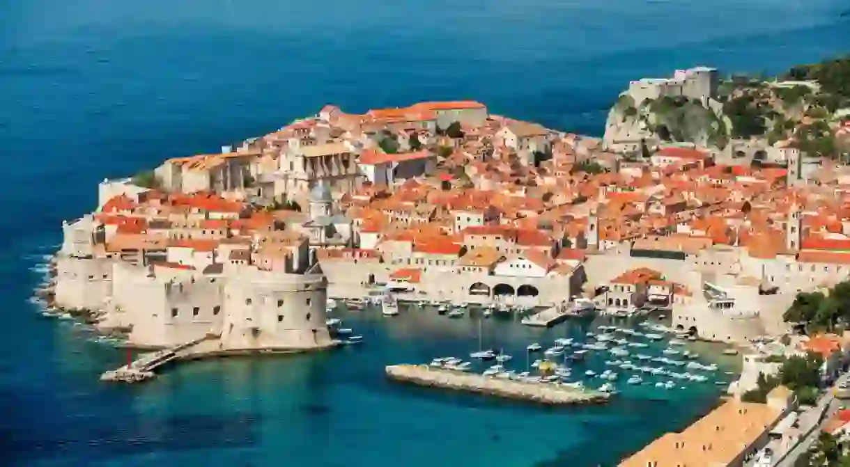 Old city center of famous town Dubrovnik, Croatia.